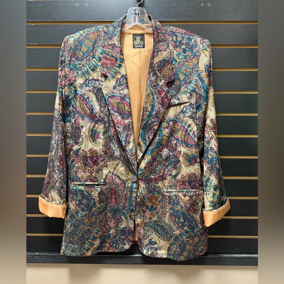 San Moire Jackets & Blazers - Vintage San Moiré Tapestry Blazer Size 12 USA